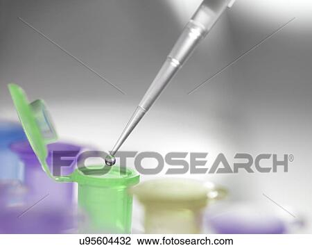 Drawing - Pipette and vial. Fotosearch