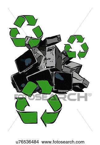 Recycling concept, artwork View Large Illustration Stock Illustration - Recycling concept, artwork. Fotosearch