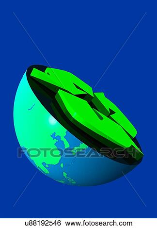 Recycling concept, artwork View Large Illustration Stock Illustration - Recycling concept, artwork. Fotosearch