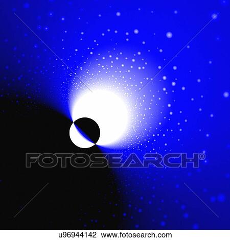 Drawing - Solar eclipse, artwork. Fotosearch