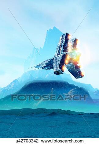Drawing - Spacecraft, artwork. Fotosearch