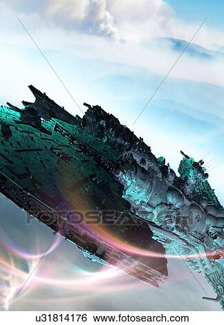 Stock Illustration - Spacecraft, artwork. Fotosearch