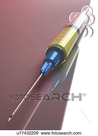 Stock Illustration - Syringe, artwork. Fotosearch