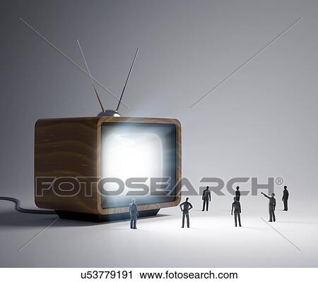 Clip Art - Television and figures, artwork. Fotosearch