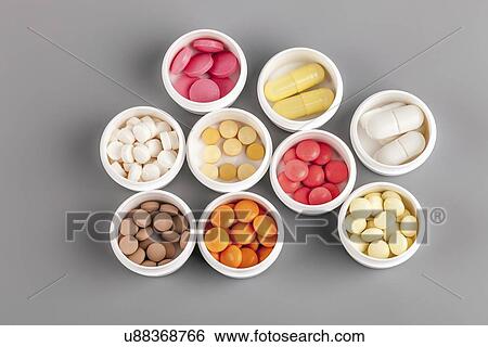 Stock Illustration - Various pills. Fotosearch