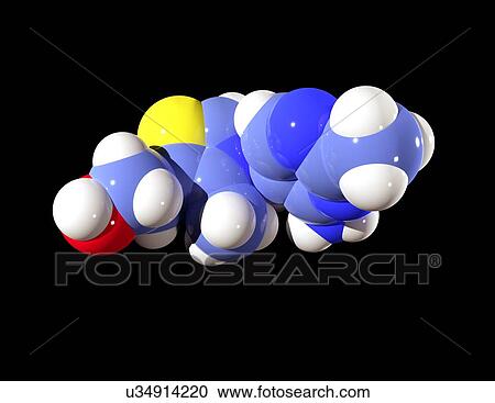 Clipart - Vitamin B1 molecule. Fotosearch