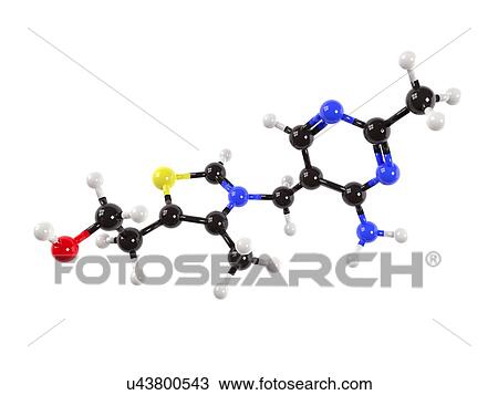 Vitamin B1 molecule View Large Illustration Drawing - Vitamin B1 molecule. Fotosearch