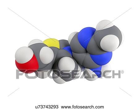 Vitamin B1 molecule View Large Illustration Drawing - Vitamin B1 molecule. Fotosearch