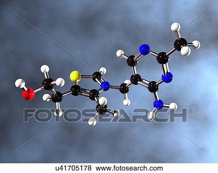Stock Illustration - Vitamin B1 molecule. Fotosearch