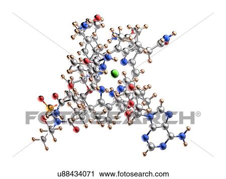Vitamin B12 cobalamin molecule View Large Illustration Clip Art - Vitamin B12 cobalamin molecule. Fotosearch