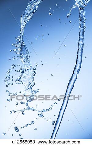 Drawing - Water falling. Fotosearch