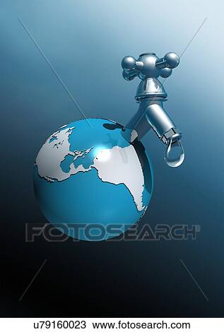 Drawing - Water shortage, artwork. Fotosearch