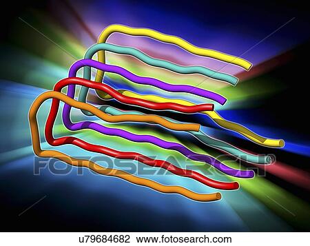 Drawing - Amyloid beta protein molecule. Fotosearch