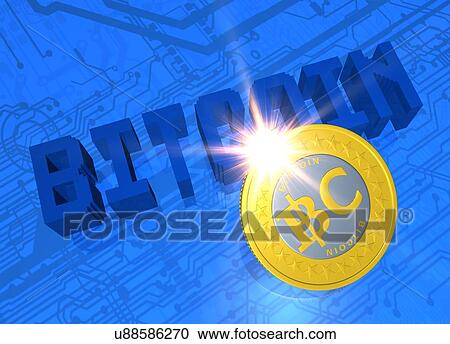 Bitcoin, artwork View Large Illustration Clipart - Bitcoin, artwork. Fotosearch