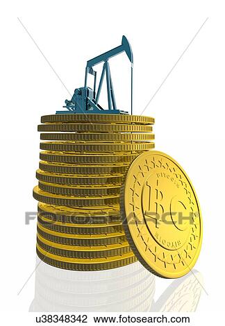 Bitcoins, artwork View Large Illustration Drawing - Bitcoins, artwork. Fotosearch