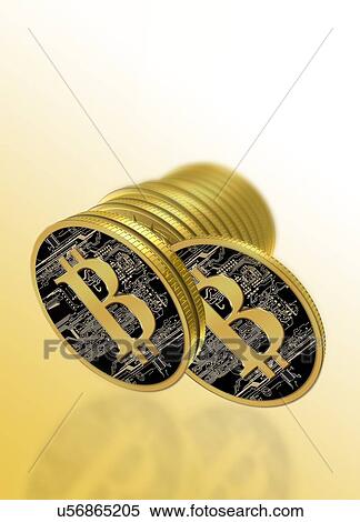 Stock Illustration - Bitcoins, artwork. Fotosearch