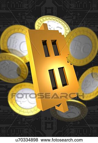 Bitcoins, artwork View Large Illustration Stock Illustration - Bitcoins, artwork. Fotosearch