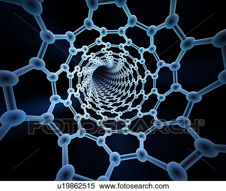 Stock Illustration - Carbon nanotube, artwork. Fotosearch
