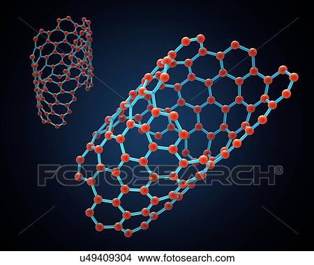 Carbon nanotube, artwork View Large Illustration Stock Illustration - Carbon nanotube, artwork. Fotosearch
