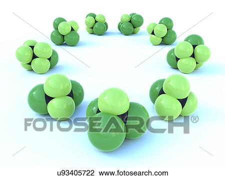CFC molecular structures, artwork View Large Illustration Drawing - CFC molecular structures, artwork. Fotosearch