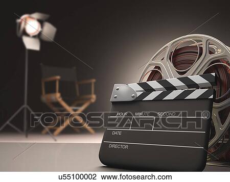 Clapperboard, artwork View Large Illustration Drawing - Clapperboard, artwork. Fotosearch