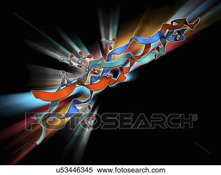 Collagen-like molecule View Large Illustration Stock Illustration - Collagen-like molecule. Fotosearch