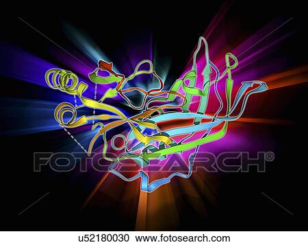 Clipart - Ebola matrix protein molecule. Fotosearch