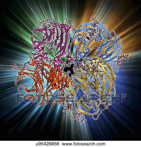 Stock Illustration - Flu virus surface protein molecule. Fotosearch