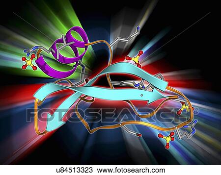 Green mamba venom molecule View Large Illustration Drawing - Green mamba venom molecule. Fotosearch