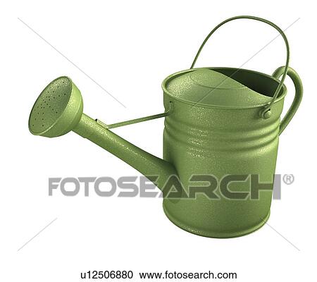 Clipart - Green watering, artwork. Fotosearch