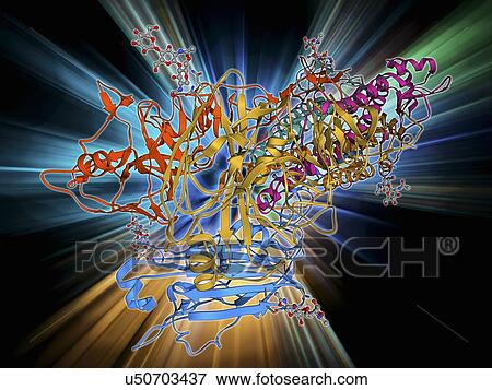 Stock Illustration - H5N1 Haemagglutinin protein subunit. Fotosearch