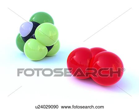 Clipart - HCFC 123 and ozone, artwork. Fotosearch