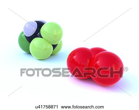 Clip Art - HCFC 133a and ozone, artwork. Fotosearch