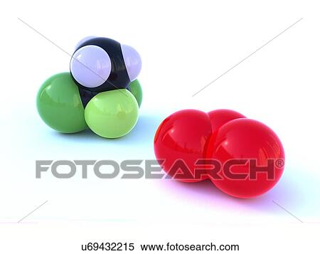 Stock Illustration - HCFC 141b and ozone, artwork. Fotosearch
