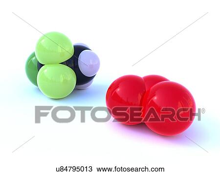 Drawing - HCFC 142b and ozone, artwork. Fotosearch