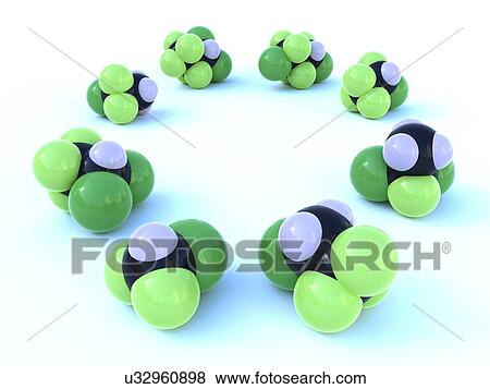Stock Illustration - HCFC molecular structures, artwork. Fotosearch
