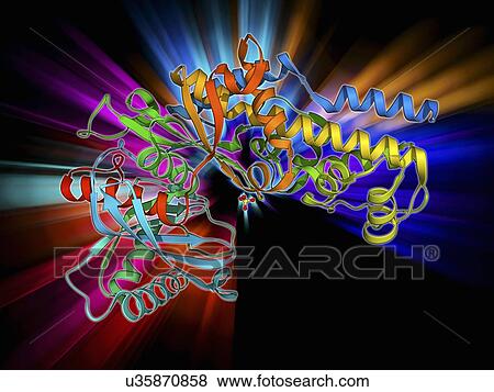 Stock Illustration - Hexokinase sugar enzyme. Fotosearch