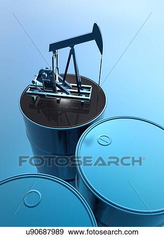 Stock Illustration - Oil well, artwork. Fotosearch