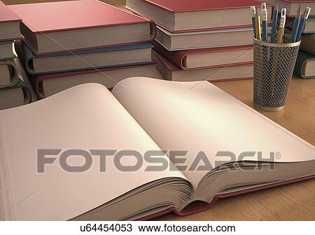 Open book, artwork View Large Illustration Drawing - Open book, artwork. Fotosearch