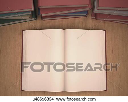 Stock Illustration - Open book, artwork. Fotosearch