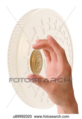 Person holding bitcoin, artwork View Large Illustration Stock Illustration - Person holding bitcoin, artwork. Fotosearch