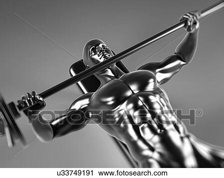 Person weight lifting, artwork View Large Illustration Clip Art - Person weight lifting, artwork. Fotosearch