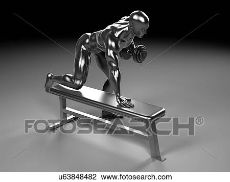 Person weight lifting, artwork Drawing | u63848482 | Fotosearch