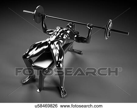 Person weight lifting, artwork Stock Illustration | u58469826 | Fotosearch