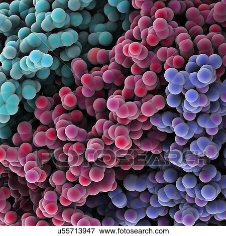 Stock Illustration - Protein molecules, artwork. Fotosearch