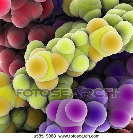 Stock Illustration - Protein molecules, artwork. Fotosearch