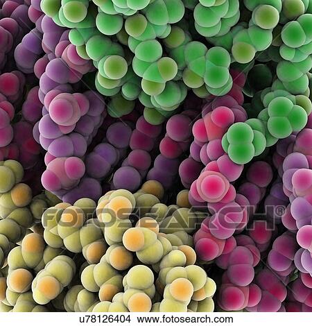 Stock Illustration - Protein molecules, artwork. Fotosearch
