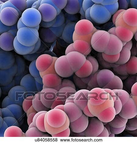 Stock Illustration - Protein molecules, artwork. Fotosearch