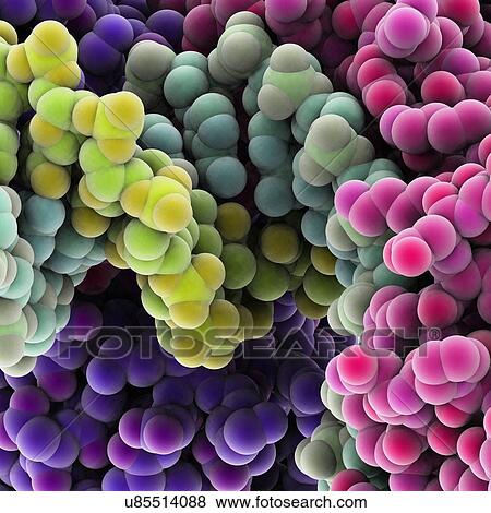Stock Illustration - Protein molecules, artwork. Fotosearch