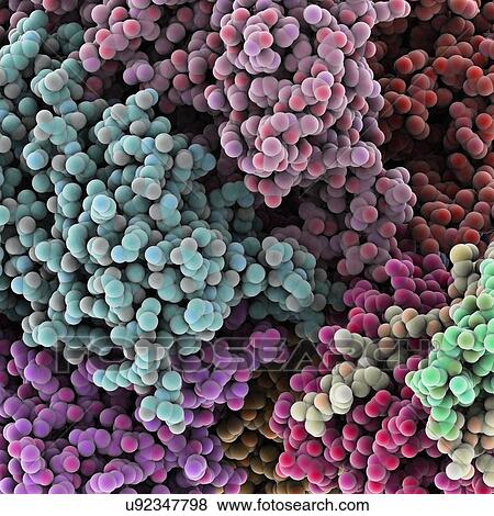 Stock Illustration - Protein molecules, artwork. Fotosearch
